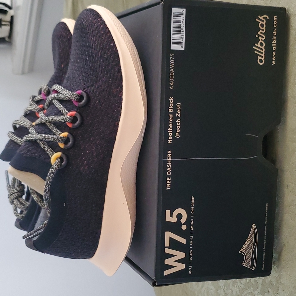 NIB allbirds dasher 7.5 heathered black